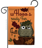 Whooo's Reday For Fall - Harvest & Autumn Fall Vertical Impressions Decorative Flags HG137104 Made In USA