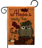 Whooo's Reday For Fall - Harvest & Autumn Fall Vertical Impressions Decorative Flags HG137104 Made In USA