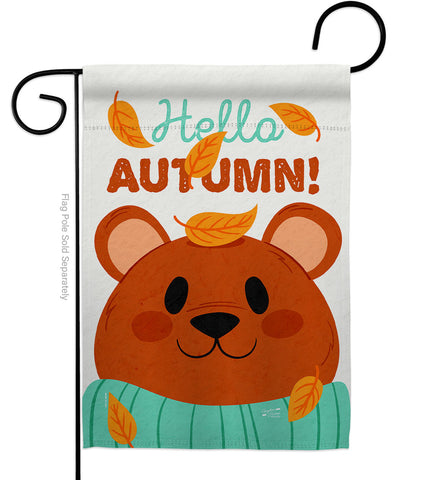 Bearly Autumn - Harvest & Autumn Fall Vertical Impressions Decorative Flags HG137607 Made In USA