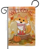 Welcome Fall Foxy - Harvest & Autumn Fall Vertical Impressions Decorative Flags HG191108 Made In USA