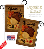 Happy Fall Y'all - Harvest & Autumn Fall Vertical Impressions Decorative Flags HG192131 Made In USA