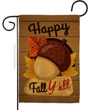 Happy Fall Y'all - Harvest & Autumn Fall Vertical Impressions Decorative Flags HG192131 Made In USA