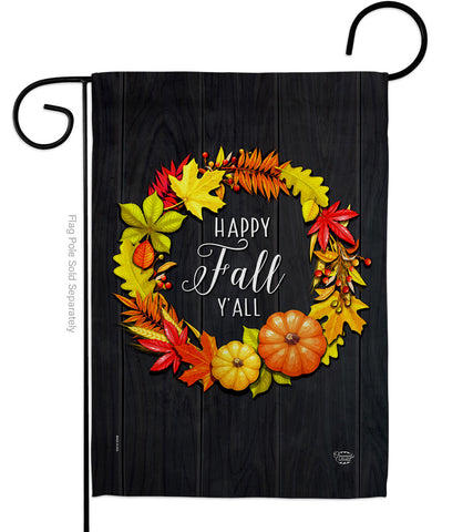 Fall Wreath - Harvest & Autumn Fall Vertical Impressions Decorative Flags HG192630 Made In USA