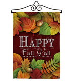 Happy Fall Y All - Harvest & Autumn Fall Vertical Impressions Decorative Flags HG113005 Made In USA