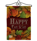 Happy Fall Y All - Harvest & Autumn Fall Vertical Impressions Decorative Flags HG113005 Made In USA