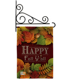 Happy Fall Y All - Harvest & Autumn Fall Vertical Impressions Decorative Flags HG113005 Made In USA