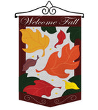 Welcome Fall Leaves Garden - Harvest & Autumn Fall Vertical Applique Decorative Flags HG113032 Imported
