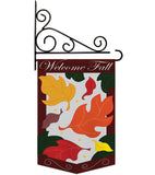 Welcome Fall Leaves Garden - Harvest & Autumn Fall Vertical Applique Decorative Flags HG113032 Imported