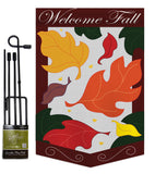 Welcome Fall Leaves Garden - Harvest & Autumn Fall Vertical Applique Decorative Flags HG113032 Imported