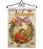 Cornucopia Wreath - Harvest & Autumn Fall Vertical Impressions Decorative Flags HG113044 Made In USA