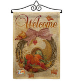 Cornucopia Wreath - Harvest & Autumn Fall Vertical Impressions Decorative Flags HG113044 Made In USA