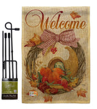 Cornucopia Wreath - Harvest & Autumn Fall Vertical Impressions Decorative Flags HG113044 Made In USA