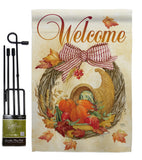 Cornucopia Wreath - Harvest & Autumn Fall Vertical Impressions Decorative Flags HG113044 Made In USA