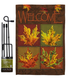 Fall Leaves Collage - Harvest & Autumn Fall Vertical Impressions Decorative Flags HG113048 Made In USA