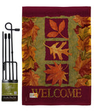 3 Fall Leaves - Harvest & Autumn Fall Vertical Impressions Decorative Flags HG113061 Made In USA