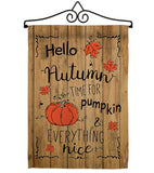 Hello Autumn Time for Pumpkin - Harvest & Autumn Fall Vertical Impressions Decorative Flags HG113064 Made In USA