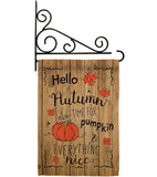 Hello Autumn Time for Pumpkin - Harvest & Autumn Fall Vertical Impressions Decorative Flags HG113064 Made In USA