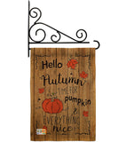 Hello Autumn Time for Pumpkin - Harvest & Autumn Fall Vertical Impressions Decorative Flags HG113064 Made In USA