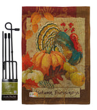 Autumn Blessings Turkey - Harvest & Autumn Fall Vertical Impressions Decorative Flags HG113070 Made In USA