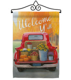 Welcome Harvest Truck - Harvest & Autumn Fall Vertical Impressions Decorative Flags HG113077 Made In USA