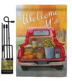 Welcome Harvest Truck - Harvest & Autumn Fall Vertical Impressions Decorative Flags HG113077 Made In USA