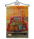 Welcome Harvest Truck - Harvest & Autumn Fall Vertical Impressions Decorative Flags HG113077 Made In USA