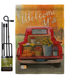 Welcome Harvest Truck - Harvest & Autumn Fall Vertical Impressions Decorative Flags HG113077 Made In USA