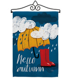 Hello Autumn - Harvest & Autumn Fall Vertical Impressions Decorative Flags HG113094 Made In USA