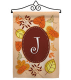 Autumn J Initial - Harvest & Autumn Fall Vertical Impressions Decorative Flags HG130036 Made In USA