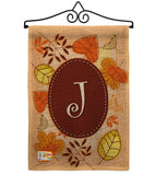 Autumn J Initial - Harvest & Autumn Fall Vertical Impressions Decorative Flags HG130036 Made In USA