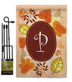 Autumn P Initial - Harvest & Autumn Fall Vertical Impressions Decorative Flags HG130042 Made In USA
