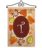 Autumn T Initial - Harvest & Autumn Fall Vertical Impressions Decorative Flags HG130046 Made In USA