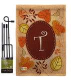 Autumn T Initial - Harvest & Autumn Fall Vertical Impressions Decorative Flags HG130046 Made In USA