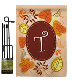 Autumn T Initial - Harvest & Autumn Fall Vertical Impressions Decorative Flags HG130046 Made In USA