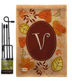 Autumn V Initial - Harvest & Autumn Fall Vertical Impressions Decorative Flags HG130048 Made In USA