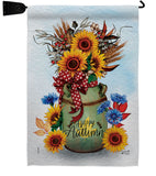 Autumn Milkcan - Harvest Autumn Fall Vertical Impressions Decorative Flags HG130421 Made In USA