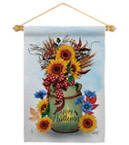 Autumn Milkcan - Harvest Autumn Fall Vertical Impressions Decorative Flags HG130421 Made In USA