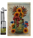 Autumn Milkcan - Harvest Autumn Fall Vertical Impressions Decorative Flags HG130421 Made In USA