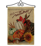 Hello Cornucopia - Harvest Autumn Fall Vertical Impressions Decorative Flags HG130423 Made In USA