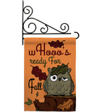 Whooo's Reday For Fall - Harvest & Autumn Fall Vertical Impressions Decorative Flags HG137104 Made In USA