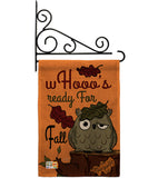 Whooo's Reday For Fall - Harvest & Autumn Fall Vertical Impressions Decorative Flags HG137104 Made In USA