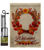 Harvest Wreath - Harvest & Autumn Fall Vertical Impressions Decorative Flags HG137111 Made In USA