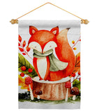 Autumn Fox - Harvest & Autumn Fall Vertical Impressions Decorative Flags HG137595 Made In USA