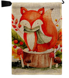 Autumn Fox - Harvest & Autumn Fall Vertical Impressions Decorative Flags HG137595 Made In USA