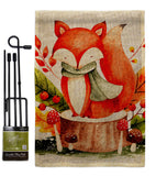 Autumn Fox - Harvest & Autumn Fall Vertical Impressions Decorative Flags HG137595 Made In USA