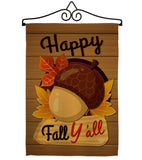 Happy Fall Y'all - Harvest & Autumn Fall Vertical Impressions Decorative Flags HG192131 Made In USA