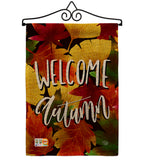 Welcome Autumn Leaves - Harvest & Autumn Fall Vertical Impressions Decorative Flags HG192136 Made In USA