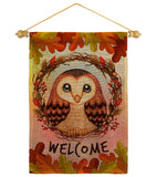 Autumn Owl - Harvest & Autumn Fall Vertical Impressions Decorative Flags HG192355 Made In USA