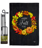 Fall Wreath - Harvest & Autumn Fall Vertical Impressions Decorative Flags HG192630 Made In USA
