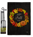 Fall Wreath - Harvest & Autumn Fall Vertical Impressions Decorative Flags HG192630 Made In USA